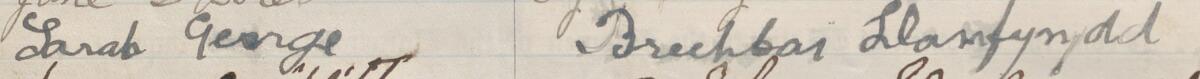 Image of Sarah George's signature and address in the petition