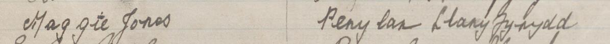 Image of Maggie Jones's signature and address in the petition