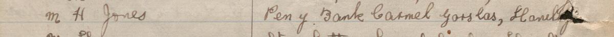 Image of M. H. Jones's signature and address in the petition
