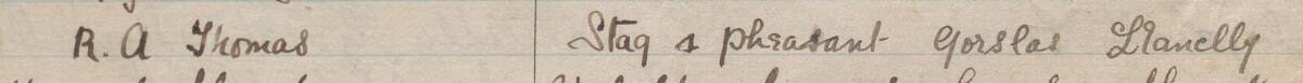 Image of R. A Thomas's signature and address in the petition