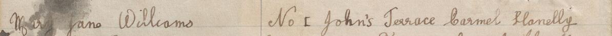 Image of Mary Jane Williams's signature and address in the petition