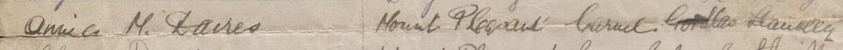 Image of Annie H. Davies's signature and address in the petition
