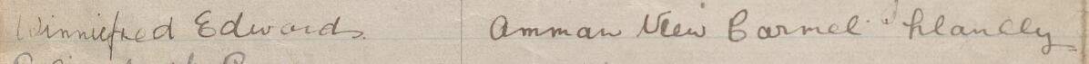 Image of Winnifred Edwards's signature and address in the petition
