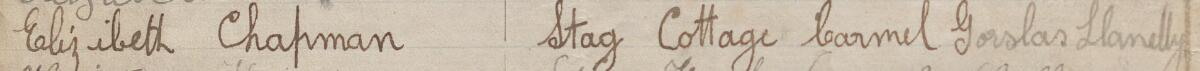 Image of Elizabeth Chapman's signature and address in the petition