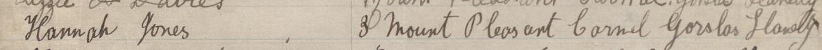 Image of Hannah Jones's signature and address in the petition