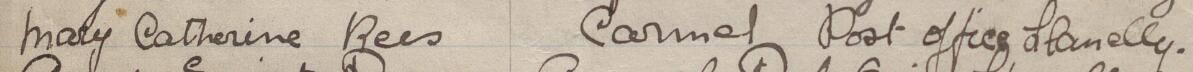 Image of Mary Catherine Rees's signature and address in the petition