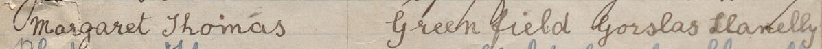 Image of Margaret Thomas's signature and address in the petition
