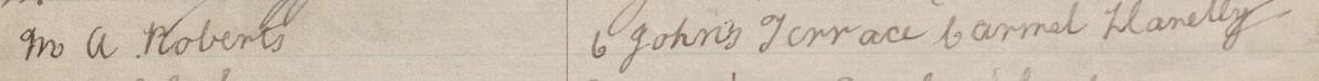 Image of M A Roberts's signature and address in the petition