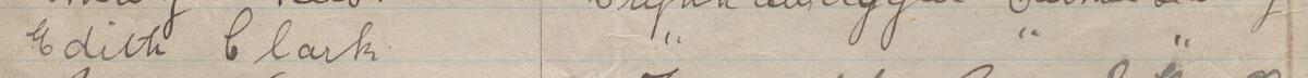 Image of Edith Clark's signature and address in the petition