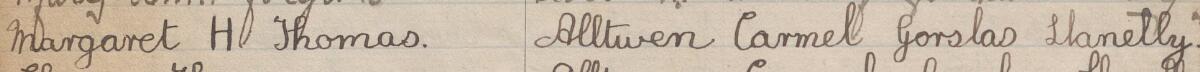 Image of Margaret H Thomas's signature and address in the petition