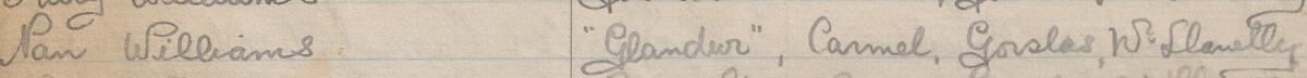 Image of Nan Williams's signature and address in the petition