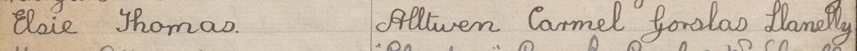 Image of Elsie Thomas's signature and address in the petition