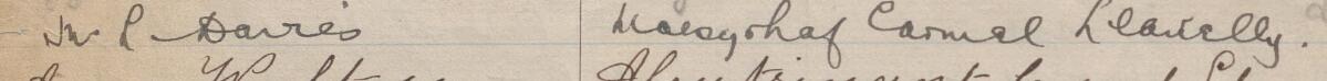 Image of M P Davies's signature and address in the petition