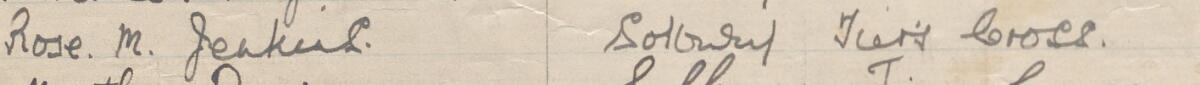 Image of Rose. M. Jenkins's signature and address in the petition