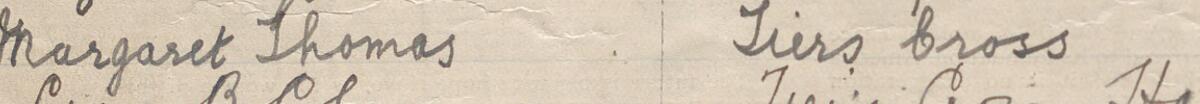 Image of Margaret Thomas's signature and address in the petition