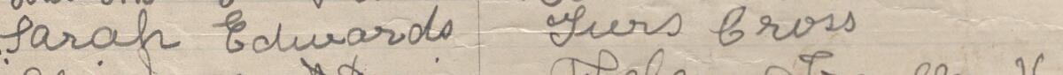 Image of Sarah Edwards's signature and address in the petition
