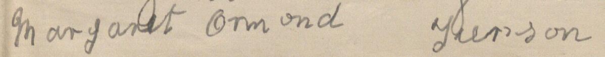 Image of Margaret Ormond's signature and address in the petition