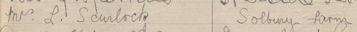 Image of Mrs L Scurlock's signature and address in the petition