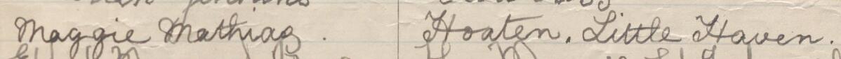 Image of Maggie Mathias's signature and address in the petition