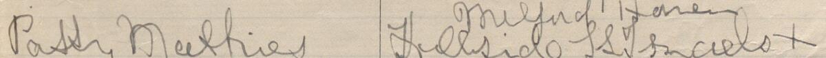 Image of Patty Mathias's signature and address in the petition
