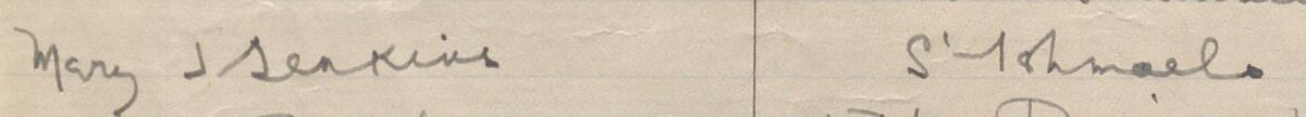 Image of Mary J Jenkins's signature and address in the petition