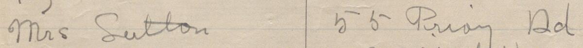 Image of Mrs Sutton's signature and address in the petition