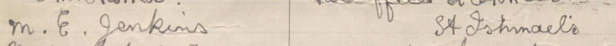 Image of M. E, Jenkins's signature and address in the petition