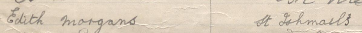 Image of Edith Morgans's signature and address in the petition