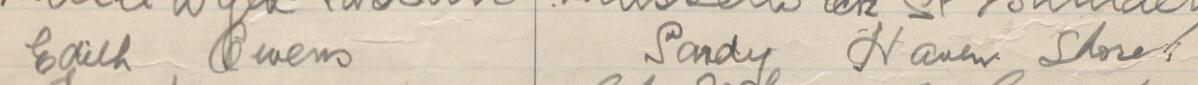 Image of Edith Owens's signature and address in the petition