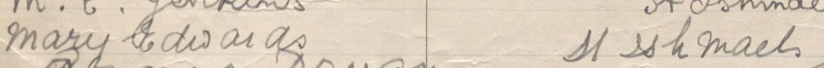 Image of Mary Edwards's signature and address in the petition