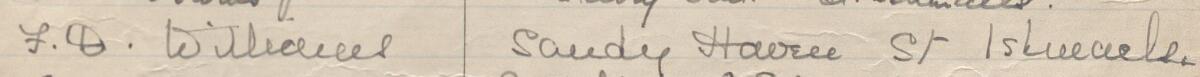 Image of F. D. Williams's signature and address in the petition