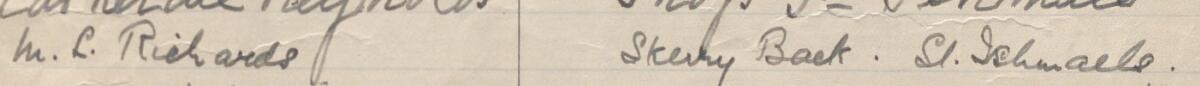 Image of M L Richards's signature and address in the petition