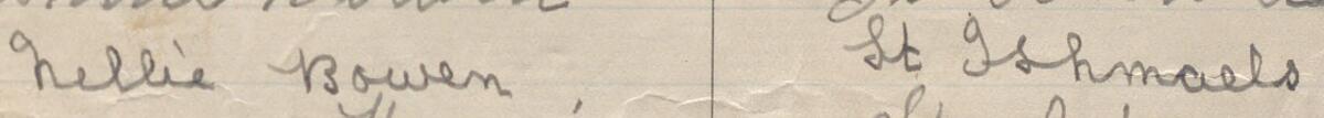 Image of Nellie Bowen's signature and address in the petition
