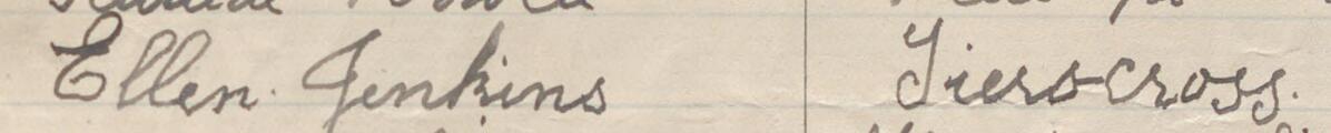 Image of Ellen Jenkins's signature and address in the petition