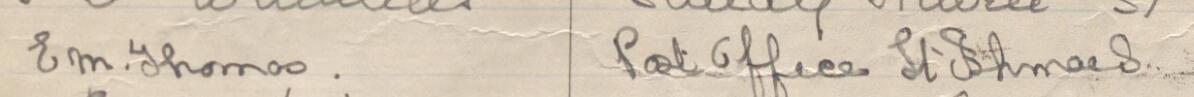 Image of E M Thomas's signature and address in the petition