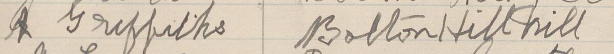 Image of A Griffiths's signature and address in the petition