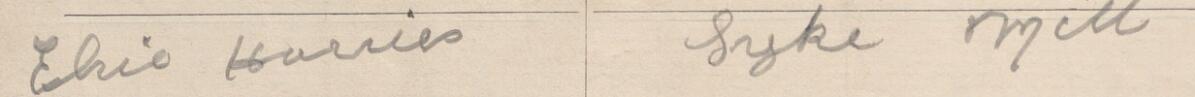 Image of Elsie Harries's signature and address in the petition