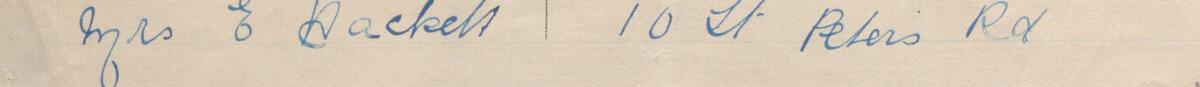 Image of Mrs. E Hackett's signature and address in the petition