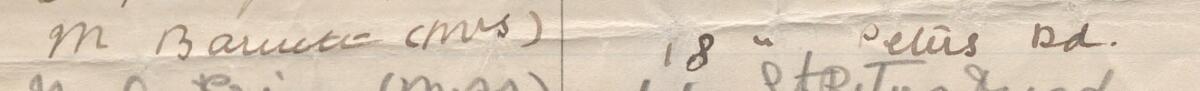 Image of Mrs. M Barnett's signature and address in the petition