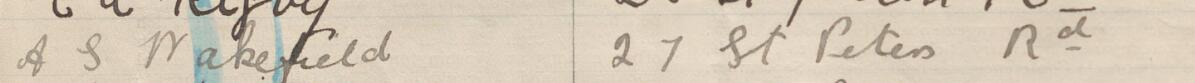 Image of A S Wakefield's signature and address in the petition