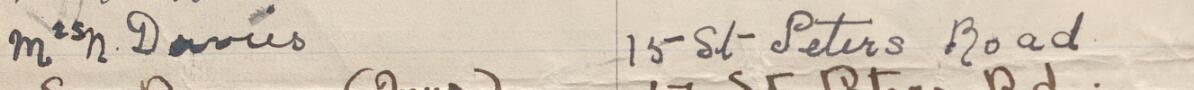 Image of Mrs. N. Davies's signature and address in the petition