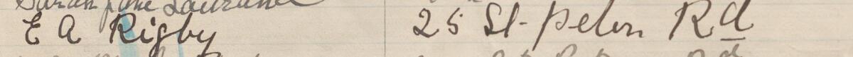Image of E A rigby's signature and address in the petition