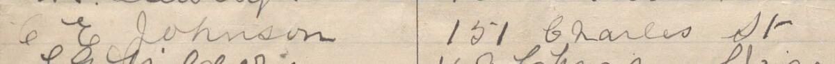 Image of C E Johnson's signature and address in the petition