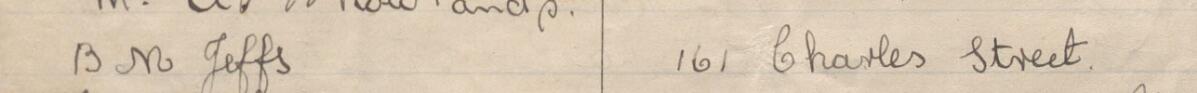 Image of B M Jeffs's signature and address in the petition