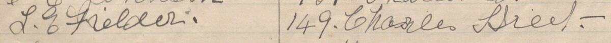 Image of L E Fielder's signature and address in the petition