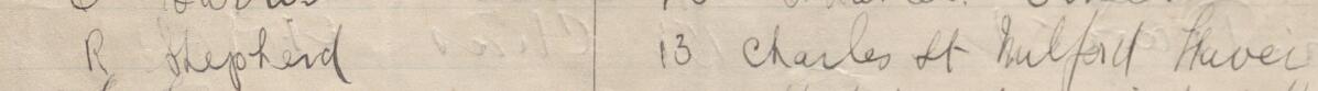Image of R Shepherd's signature and address in the petition