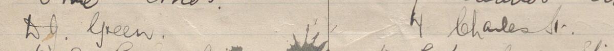 Image of D J Green's signature and address in the petition