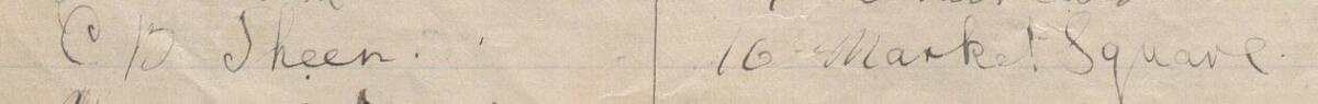Image of C B Sheen's signature and address in the petition