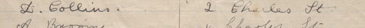 Image of L Collins's signature and address in the petition
