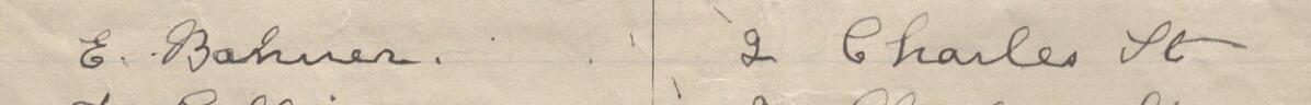 Image of E Banner's signature and address in the petition